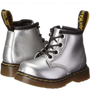 Dr. Martens Metallic Silver Boots